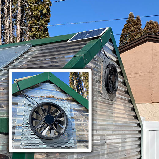 add a solar greenhouse gable fan to your backyard greenhouse