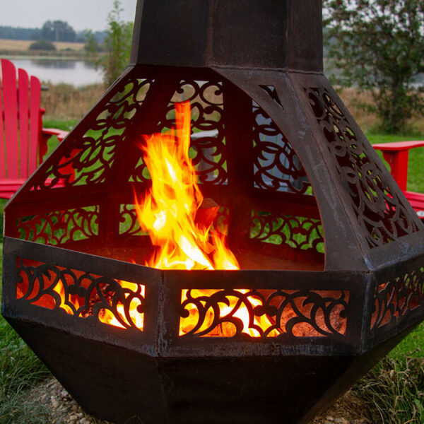 periwinkle fleur de lis backyard chiminea decorative steel firepit fire bowl